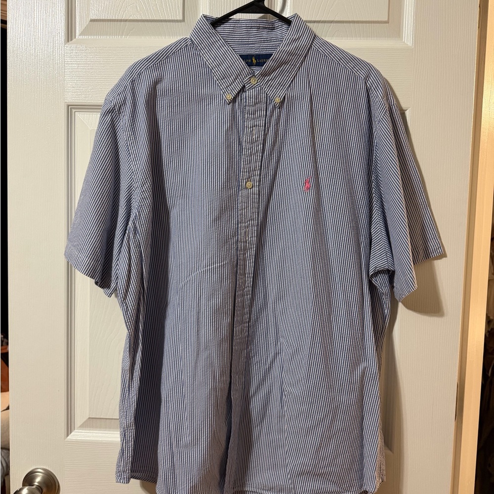 Polo Ralph Lauren Navy Striped Button Down Shirt